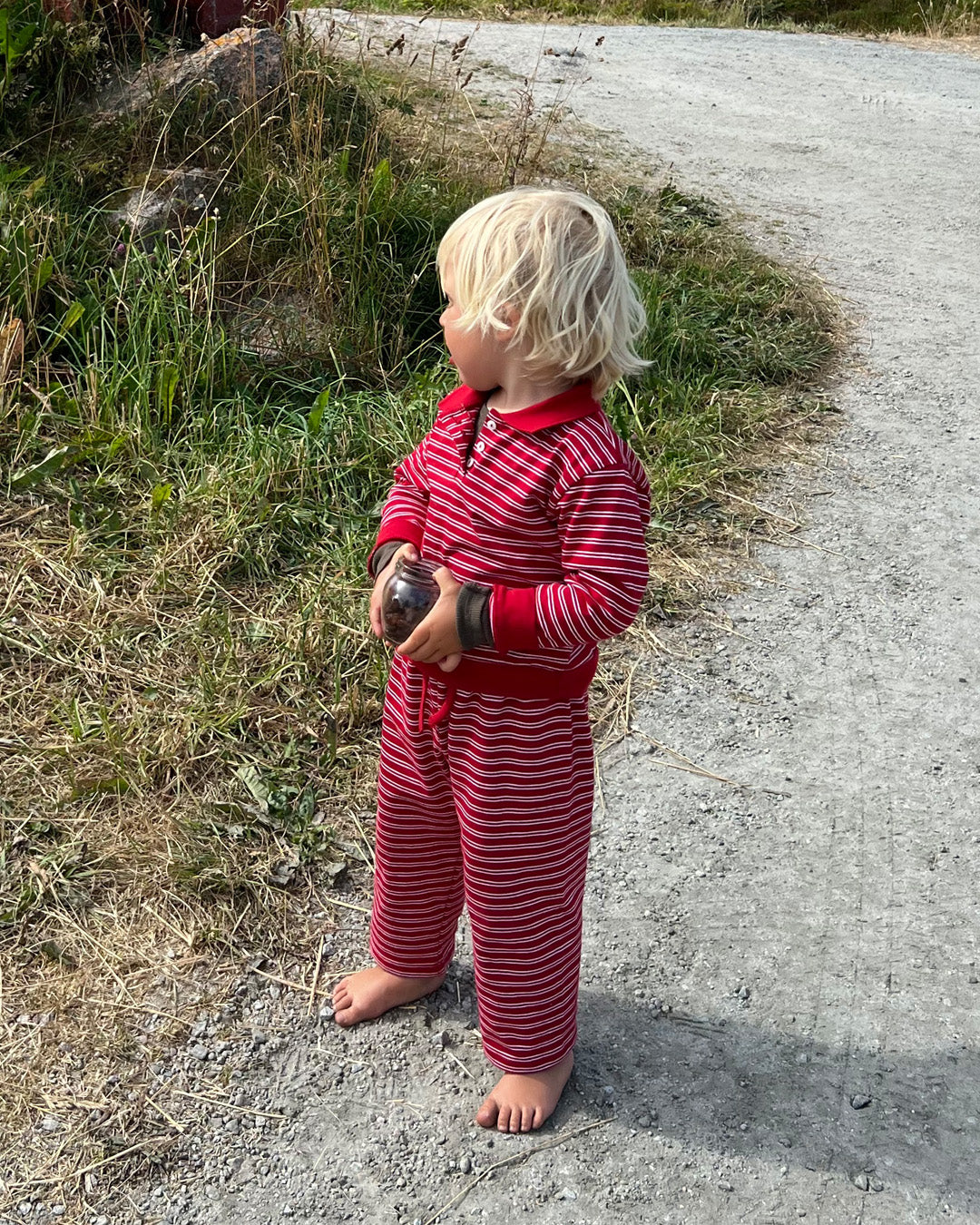 Wilma Kids Pique Top - Red/White