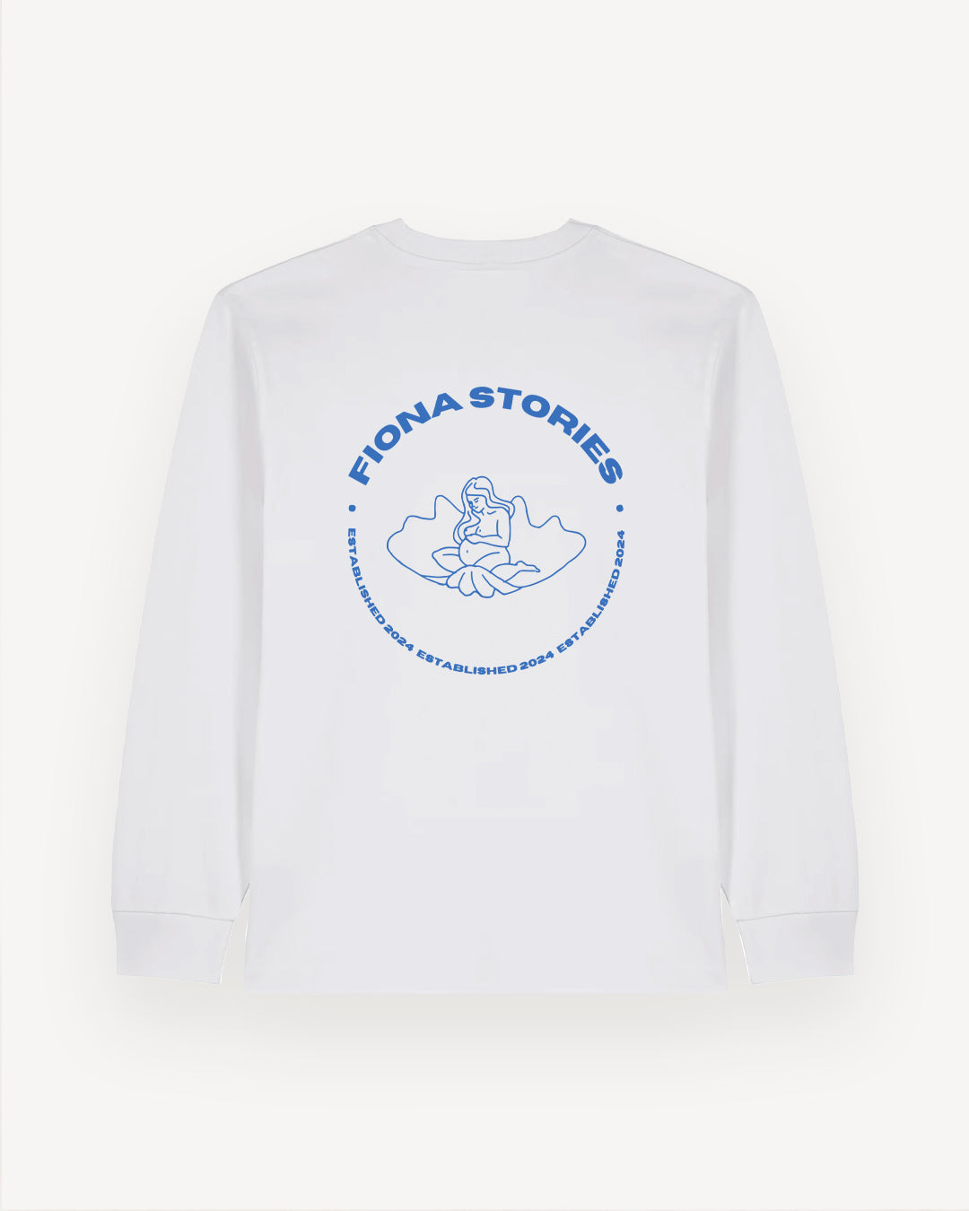 Fiona Longsleeve - White/Blue Print