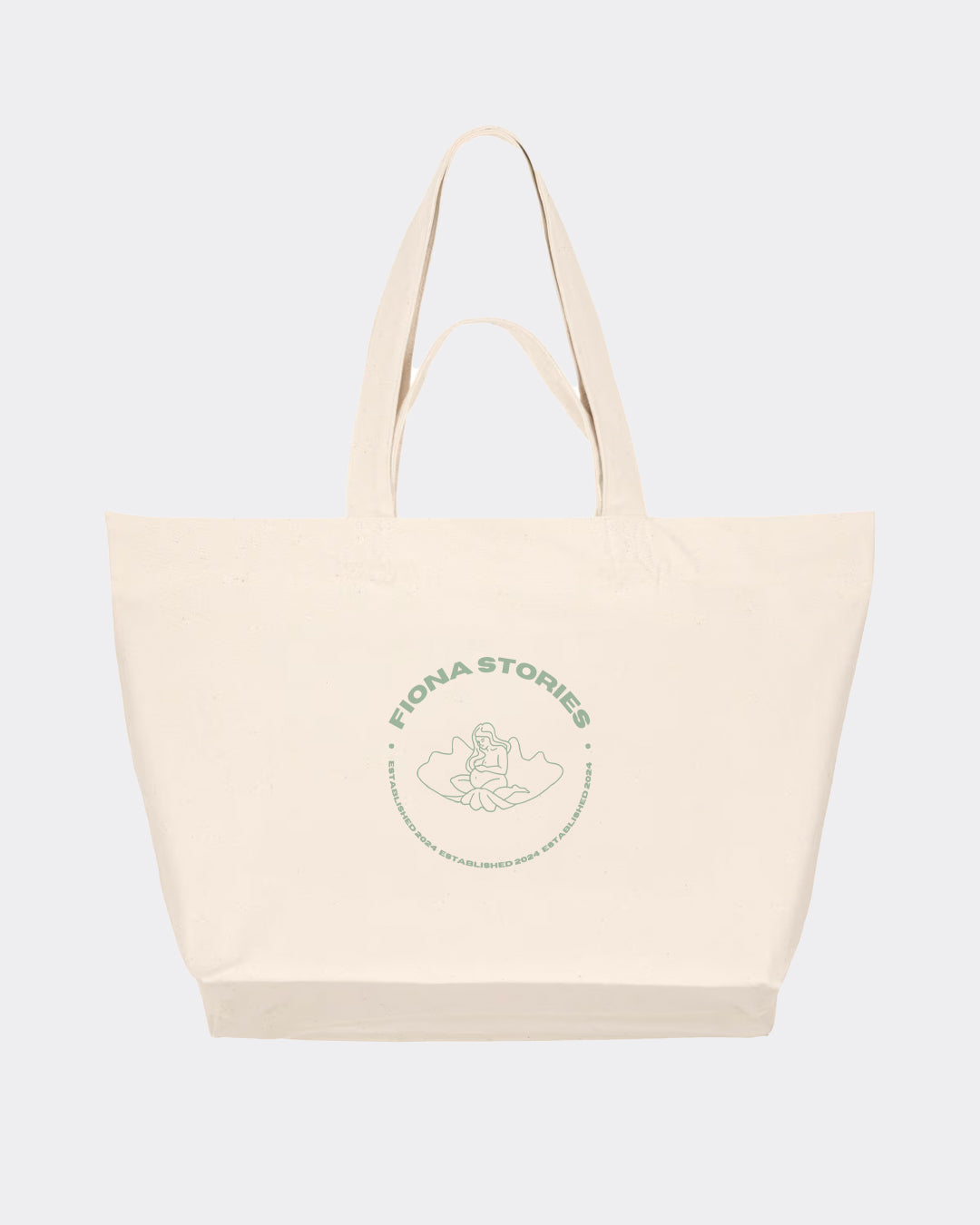 Fiona Shopping Bag - Green Logo