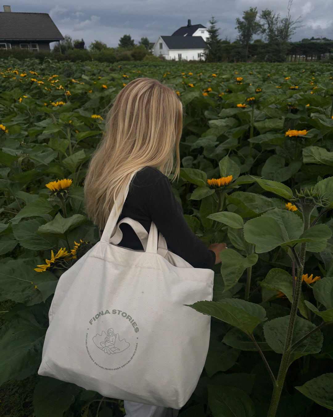 Fiona Shopping Bag - Green Logo