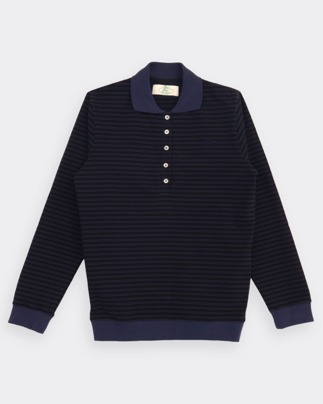 Wilma Pique Top -  Blue/Black