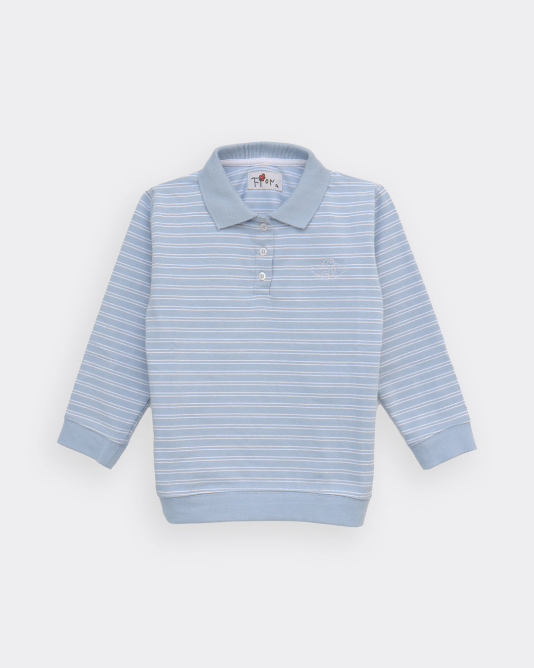Wilma Kids Pique Top - Blue/White