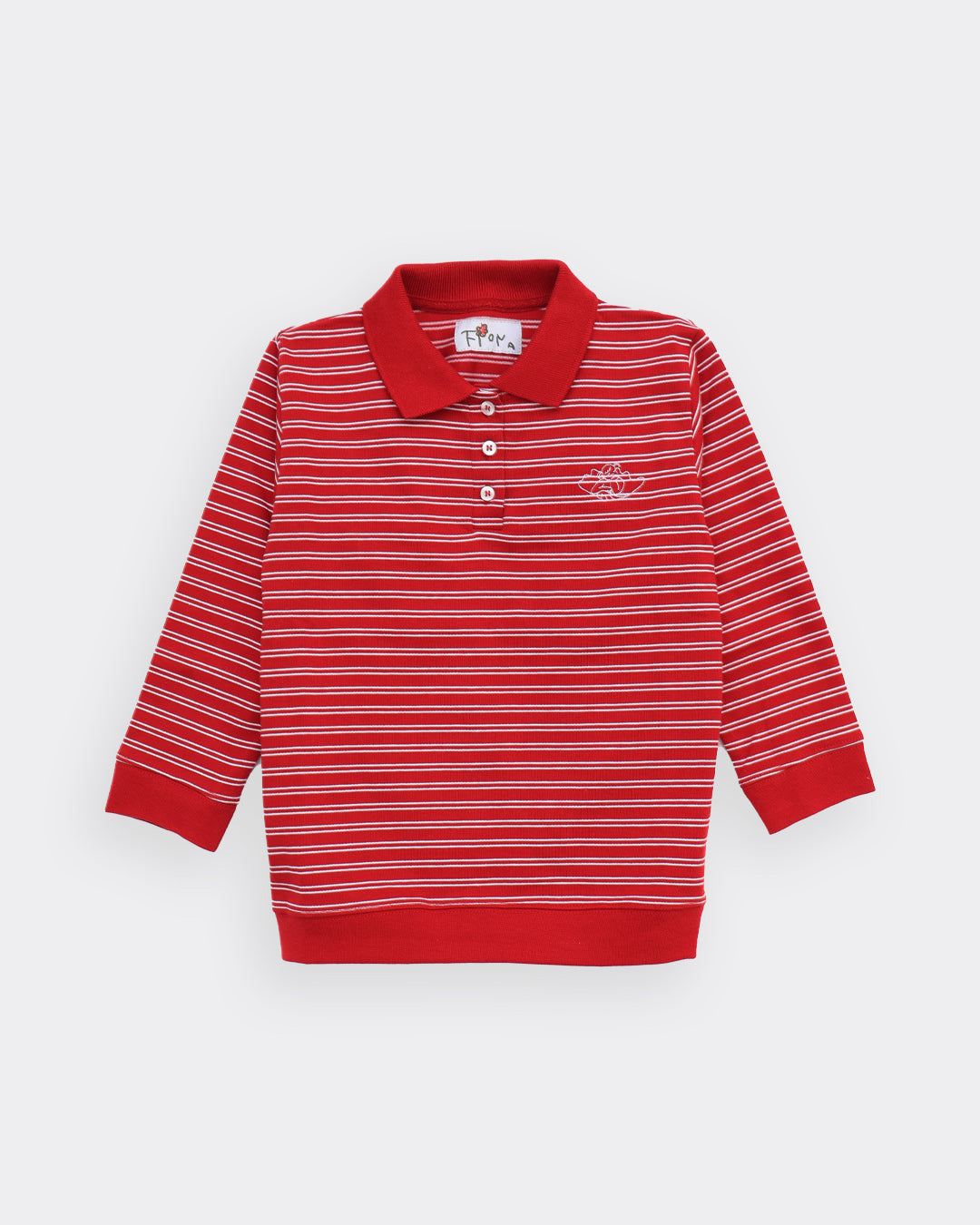 Wilma Kids Pique Top - Red/White