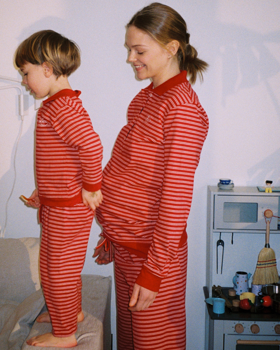 Wilma Pique Top -  Red/White